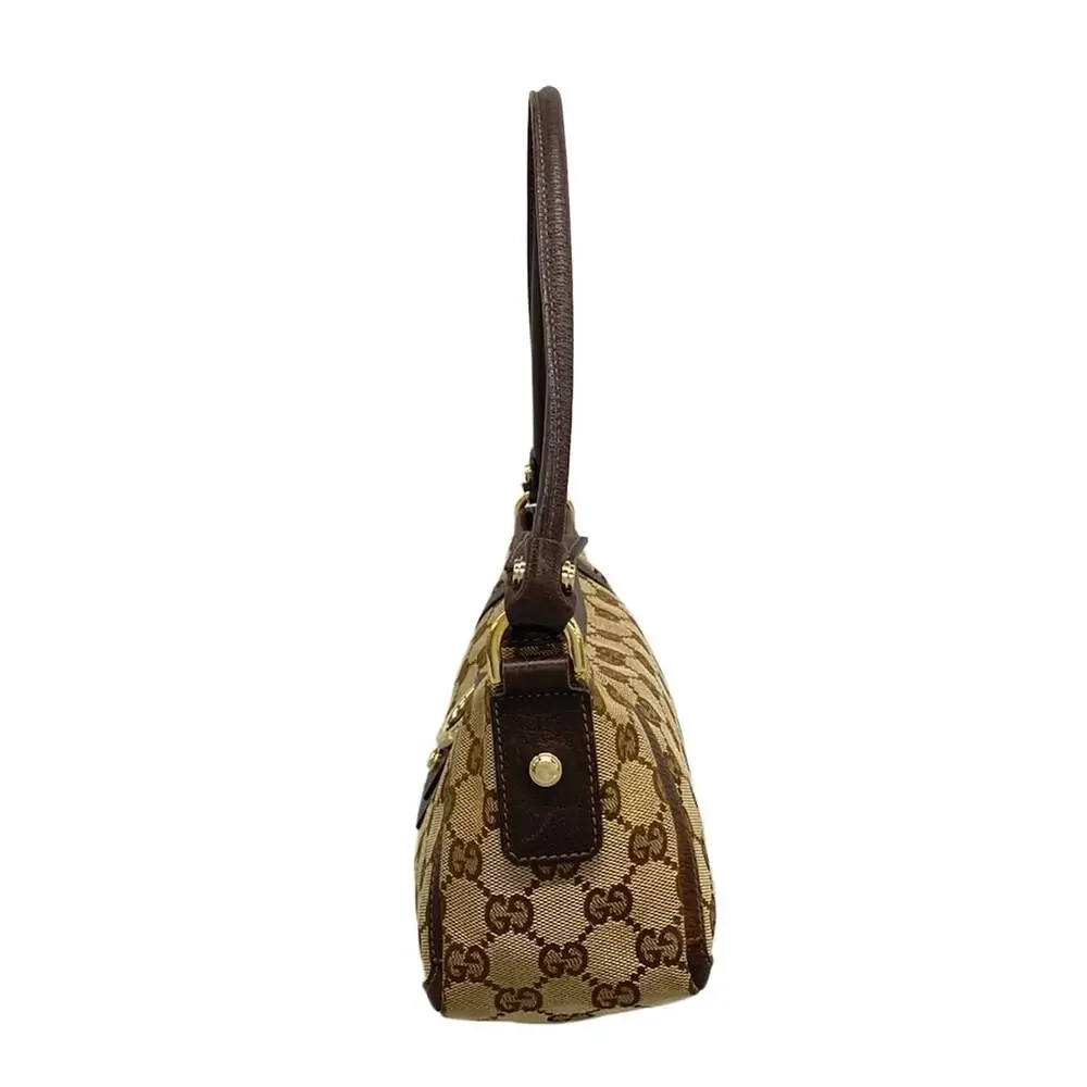 Gucci GG Pattern, Abbey Handbag 130939 Beige Dark Brown Jacquard Leather